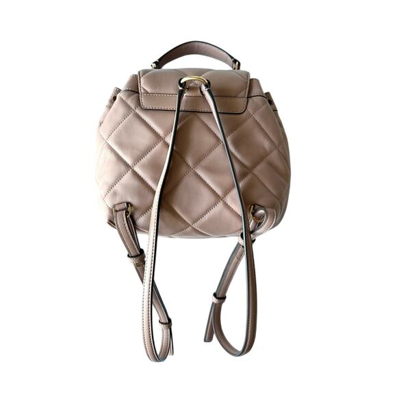 NWT Tory Burch Willa Soft Quilt Backpack Roasted Almond Gold - Picture 6 of 12